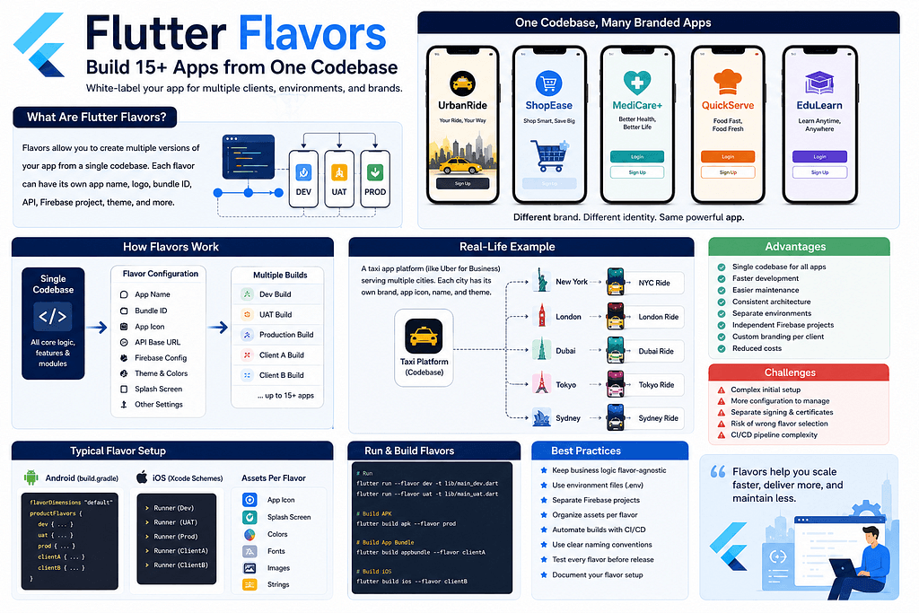 Flutter Flavors: The Complete Production Guide to Managing 15+ Apps from a Single Codebase